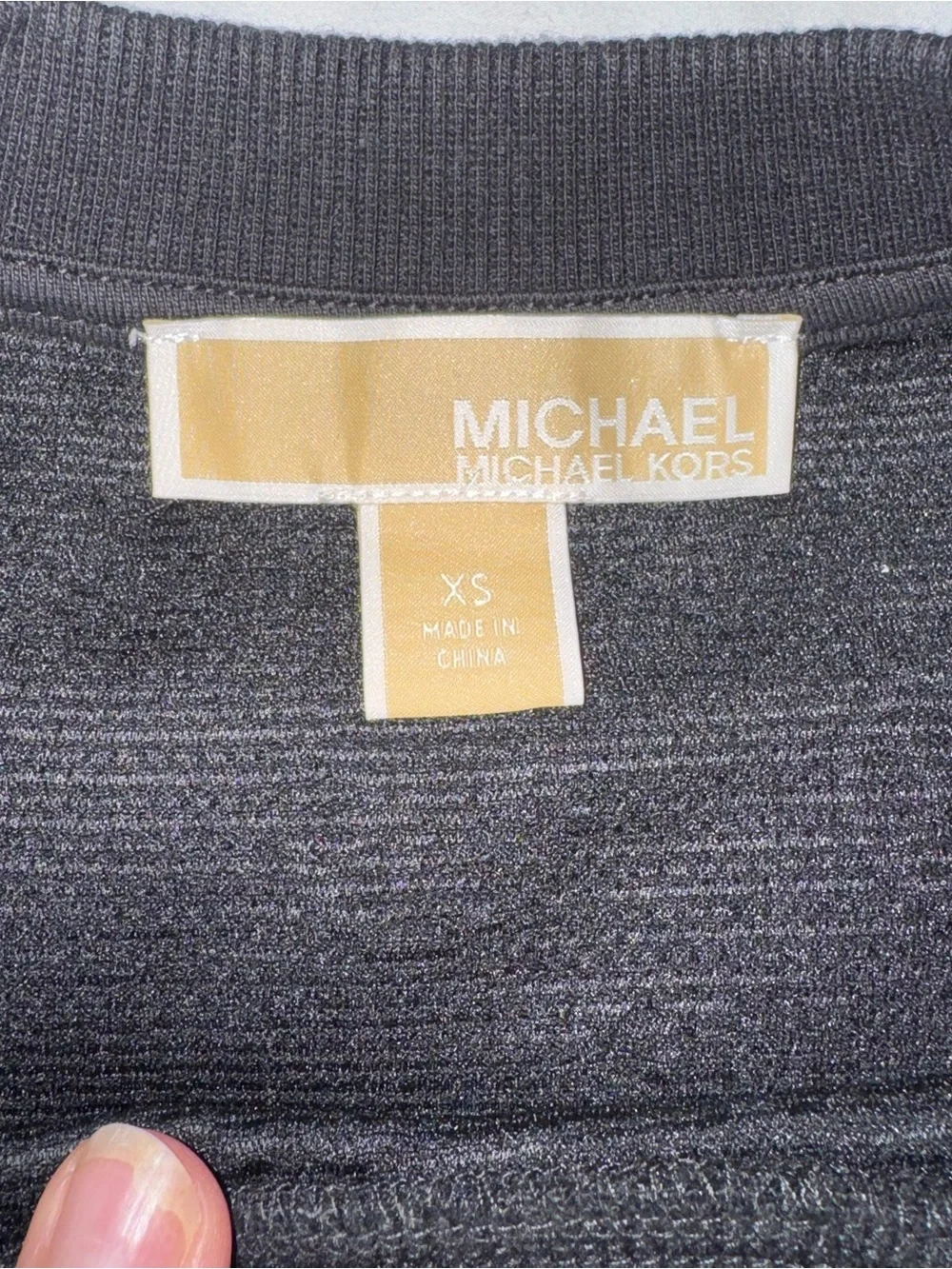 Michael Kors Black Embossed MK Crewneck Sweater